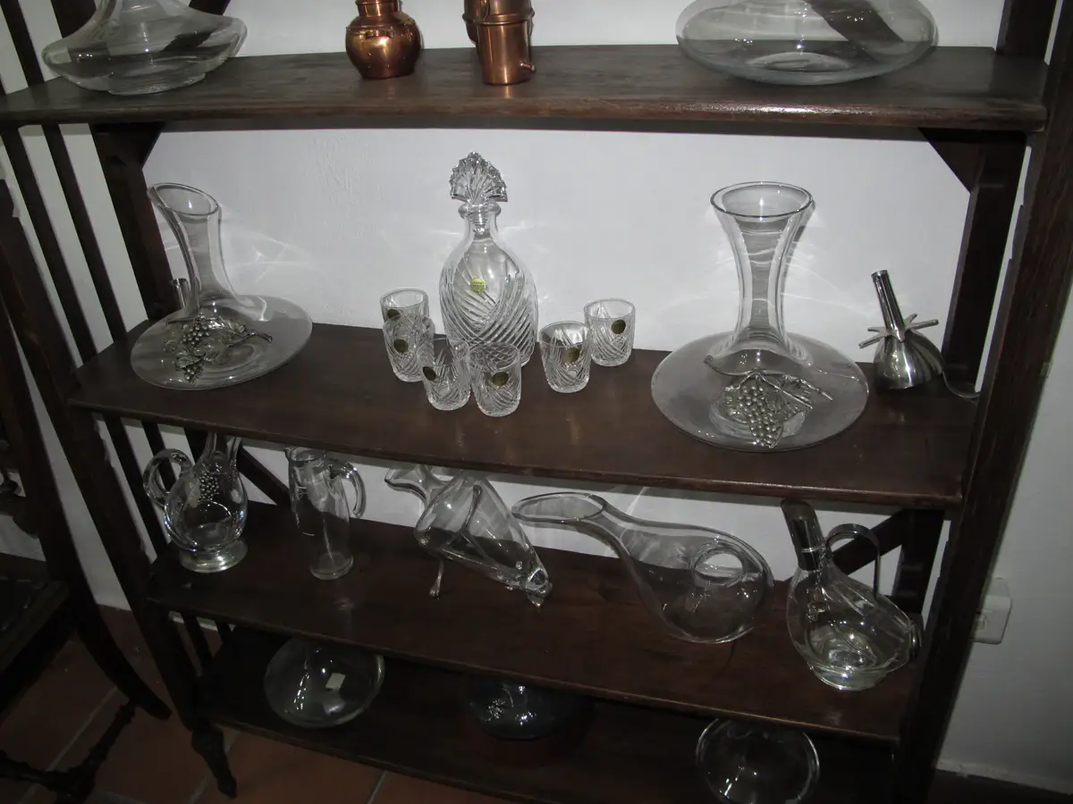 Lote decantadores vino jarra botella vasos a juego alambique